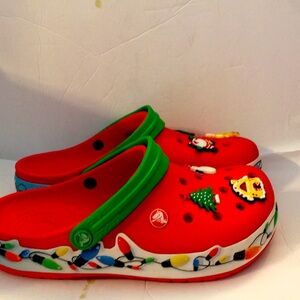 CROCS Crocband Red Christmas Edition Holiday Athleisure Gorpcore Boho Kawaii